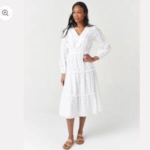 Sail To Sable Embroidered Pom Pom Midi Dress Size XL